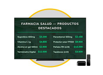 La promoción reproduciéndose en el televisor del local