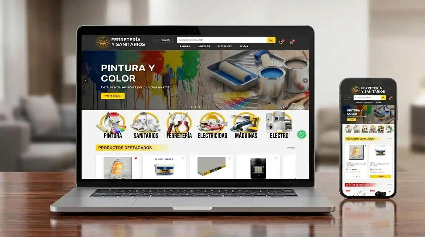 Sitio web y aplicación móvil de un comercio